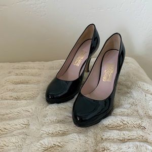 Salvatore Ferragamo Patent Leather Pumps. New. Size 8. Black. 4 1/4 inch…